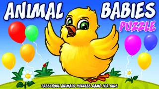 Animal Babies Puzzle - Preschool Animals Puzzles Game for Kids