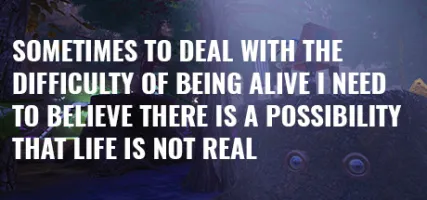 Sometimes to Deal with the Difficulty of Being Alive I Need to Believe There Is a Possibility That Life Is Not Real.