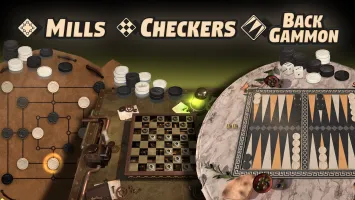 3in1 Game Collection: Backgammon Checkers Mills