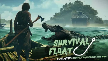 Survival Float Simulator - Crocodile Waters Craft Raft Build