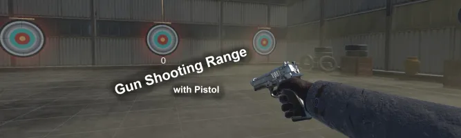 Gun Shooting Range with Pistol