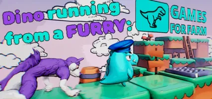 Dino running from a FURRY: GAMESFORFARM