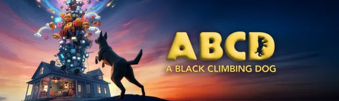A Black Climbing Dog